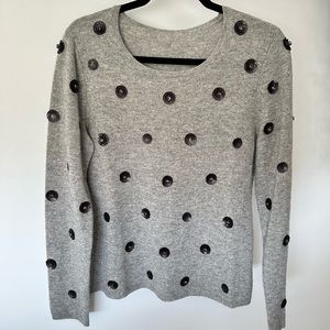 Grey cashmere crew neck sweater
